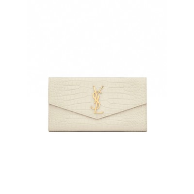 YSL UPTOWN POUCH IN CROCODILE-EMBOSSED SHINY LEATHER 582124DND1J9207 (21.5*12*2.5cm)